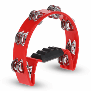 TAMBOURIN DEMI-LUNE PLASTIQUE ROUGE